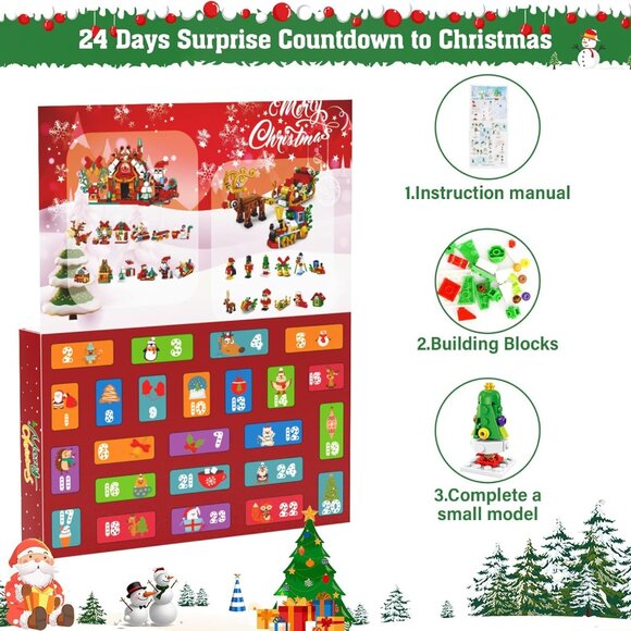 2024 Advent Calendar Building Block Set Christmas Gift - Picture 2 of 7